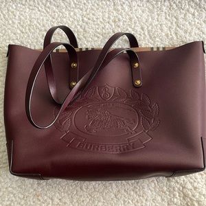 Burgundy Burberry Tote